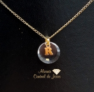 PINGENTE 10K LETRA COM CRISTAL